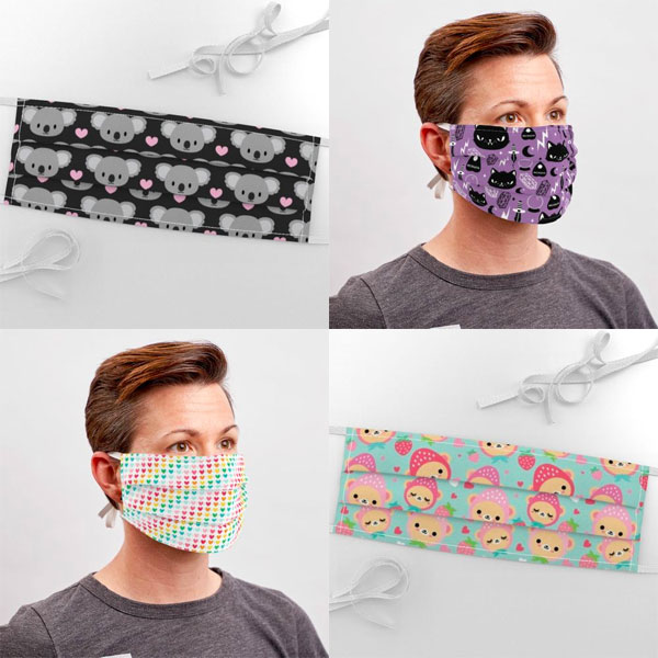 DIY kawaii fabric face masks