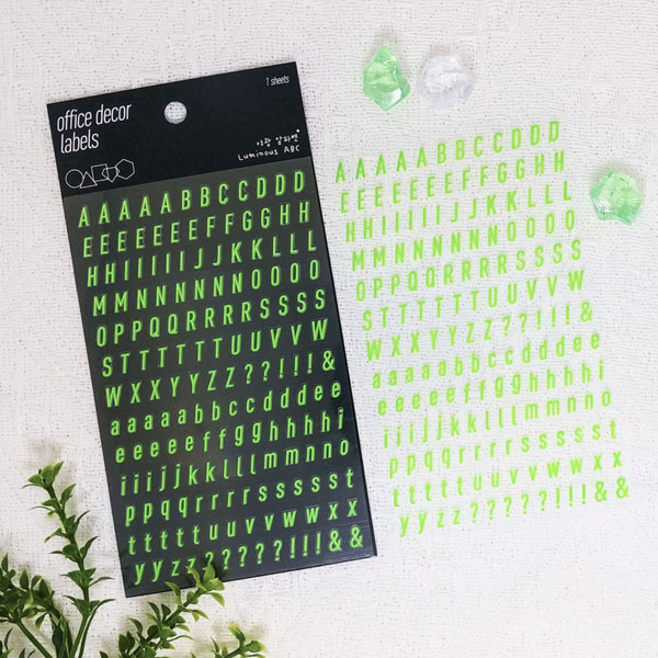 glow in the dark alphabet stickers