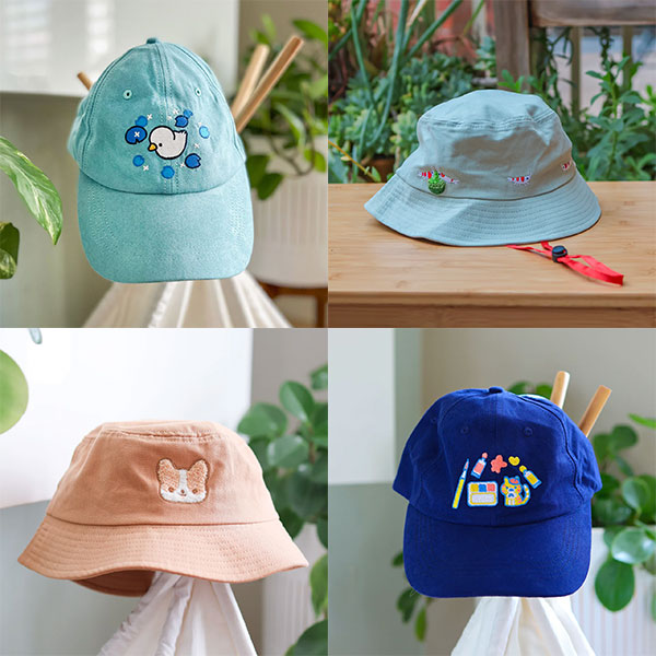 kawaii animals caps and bucket hats