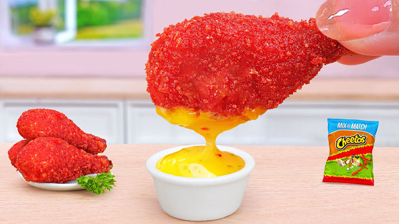 miniature fried buffalo chicken thighs
