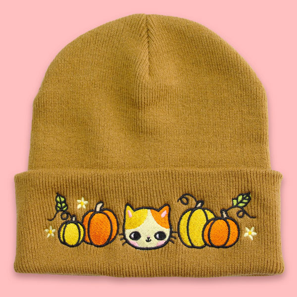 pumpkin cat kawaii beanie hat