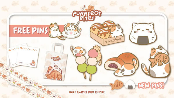 Purrfect Bites cat pins