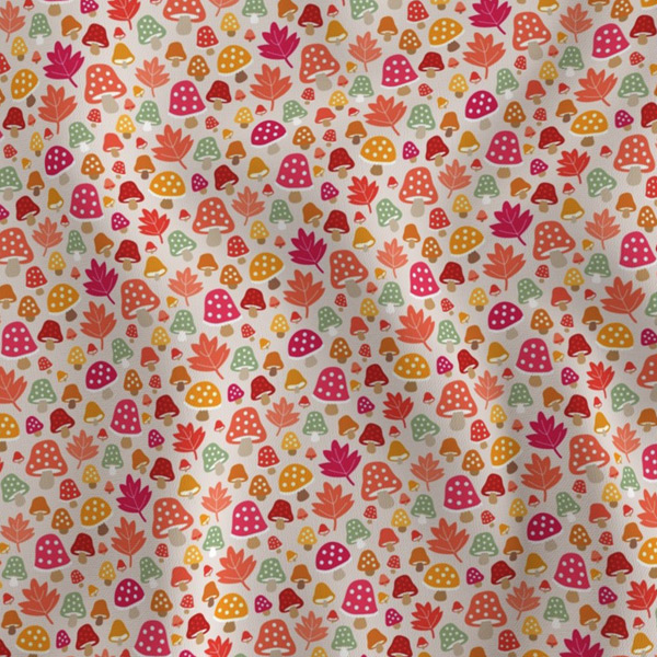 Autumn mushrooms fabric