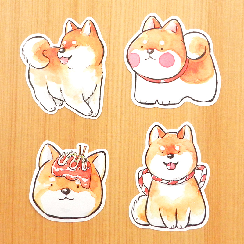shiba inu kawaii dog stickers