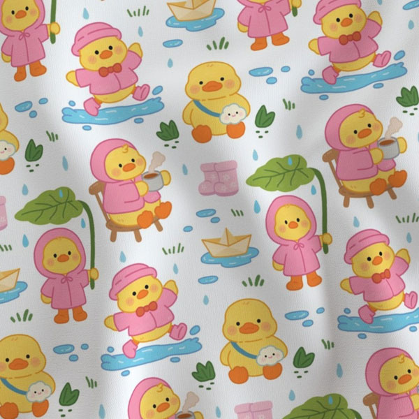 kawaii rainy day fabric