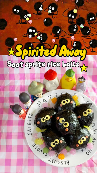 Spirited Away soot sprite rice balls recipe