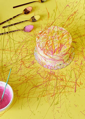 Jackson Pollock splatter cake recipes