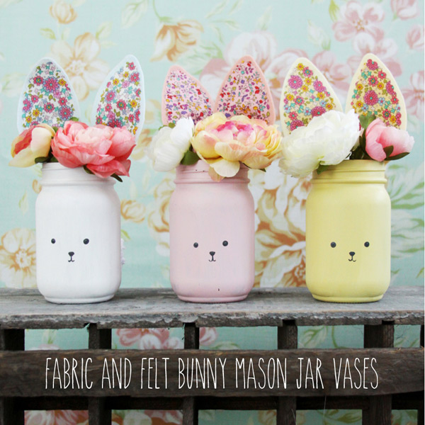 free easter crafts - bunny mason jars