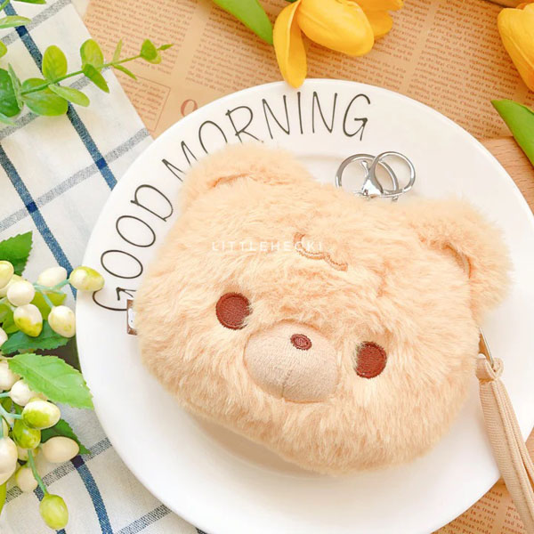 kawaii bear plush coin purse