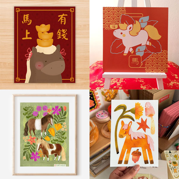 Kawaii Horse Art Prints on Etsy