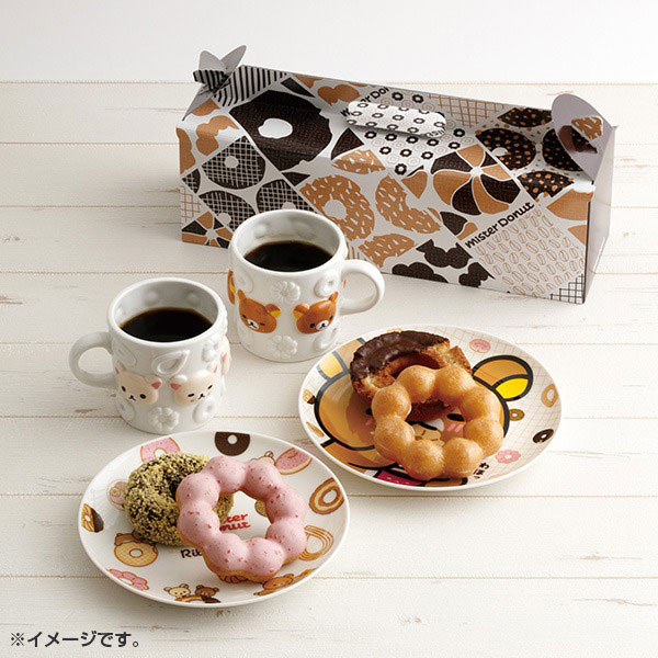 Rilakkuma x Mister Donut mugs and plates