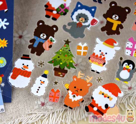 Kawaii Gift Wrapping - Christmas stickers