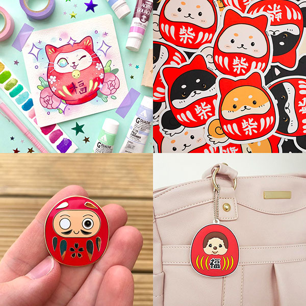Cute Daruma Doll Accessories