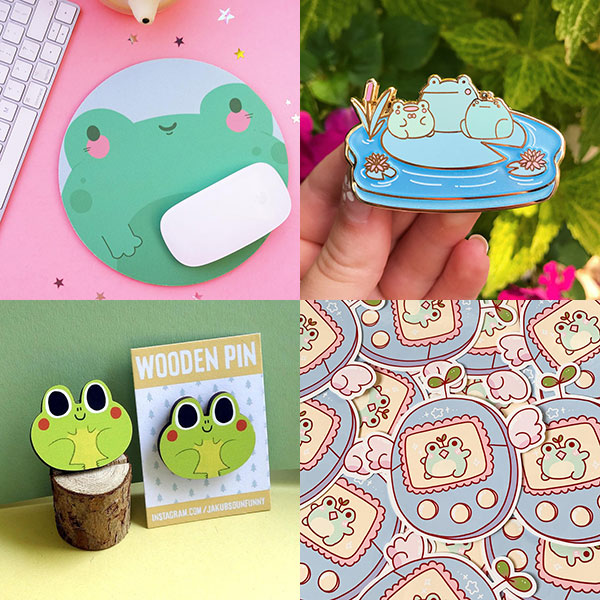 Kawaii Frogs For Spring