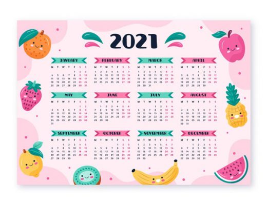 Cute 2021 Printable Calendars - Super Cute Kawaii!!