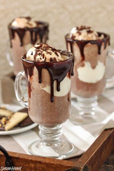 hot chocolate ice cream floats