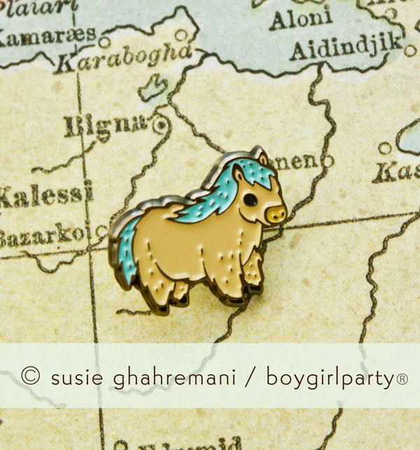 boygirlparty pony enamel pin