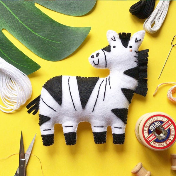 zebra felt sewing pattern
