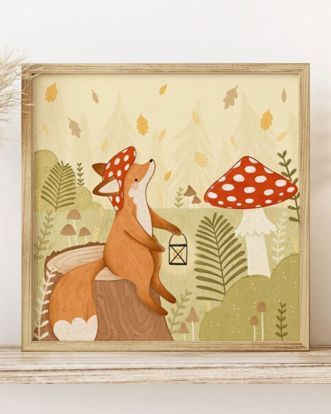 Autumn fox art print