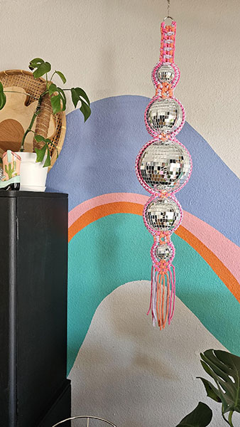 disco ball macrame hanging