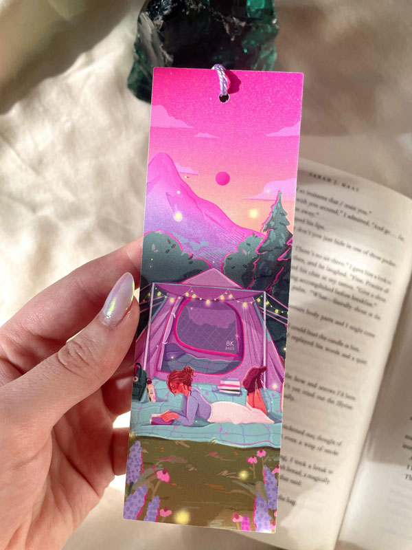 summer camping bookmark