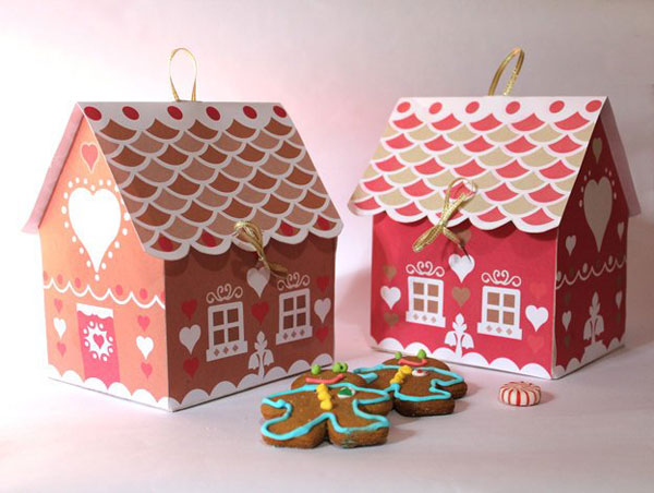 printable gingerbread house gift boxes