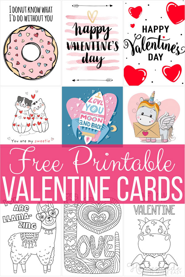 Cute Animals Printable Valentine's Day Cards - Super Cute Kawaii!!