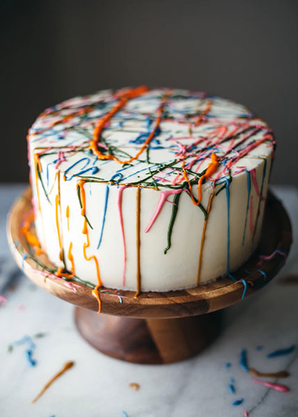 Jackson Pollock splatter cake recipes