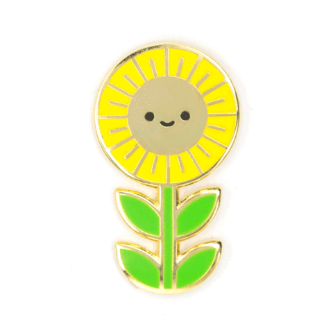 kawaii sunflower enamel pin